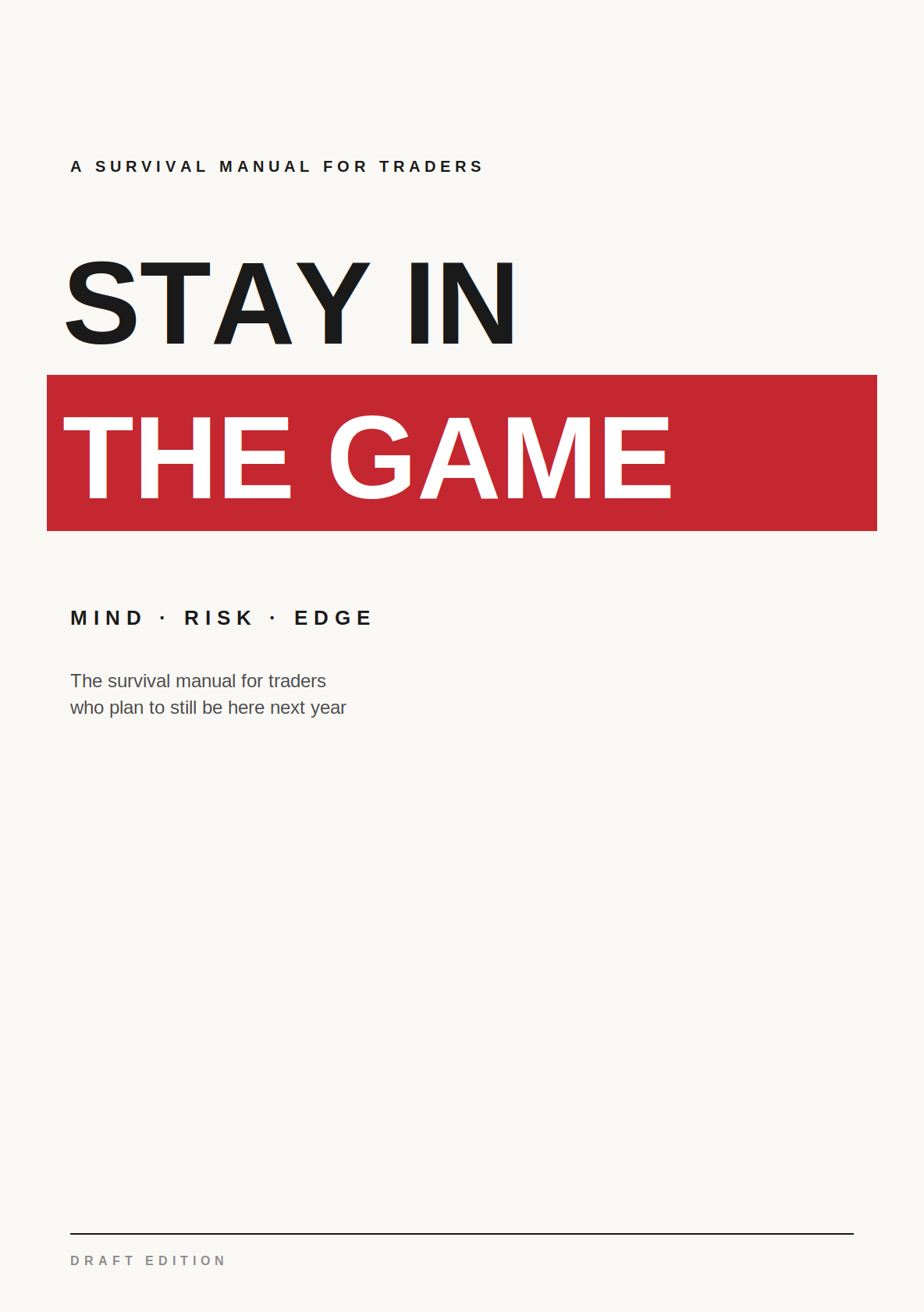 ปกหนังสือ STAY IN THE GAME — Mind Risk Edge